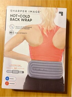 Sharper Image Hot + Cold Therapy Back Wrap Gray NIB